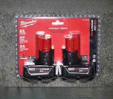 Milwaukee 48-11-2450 12V Lithium-Ion High Output 5Ah Battery 2 Pack
