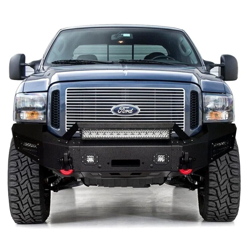 Vijay Front and Rear Bumper Compatible with 2017-2022 Ford F250 F350 F450 Super Duty with Winch Plate and LED Lights